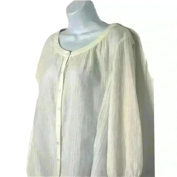 Chico's Tops - Chicos 2 top shirt button front scoop neck 3/4 sleeve Bohemian white stripe